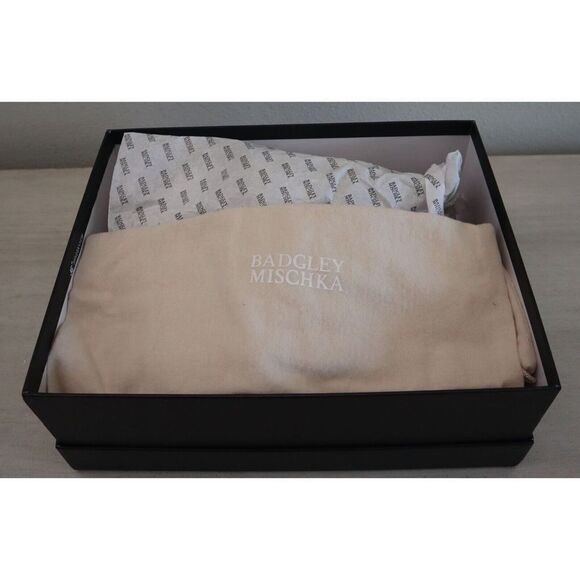 Badgley Mischka MP6312 Sz 6.5 Soft Blush Tasmine Embellished Block Heels $245 - Picture 3 of 12